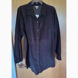 NWT!  J Jill Corduroy long sleeve button up shirt